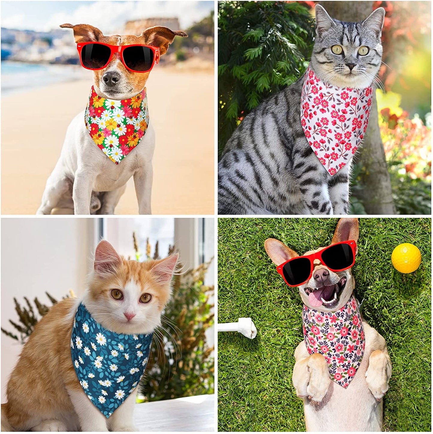 8 Pieces Summer Dog Bandanas 