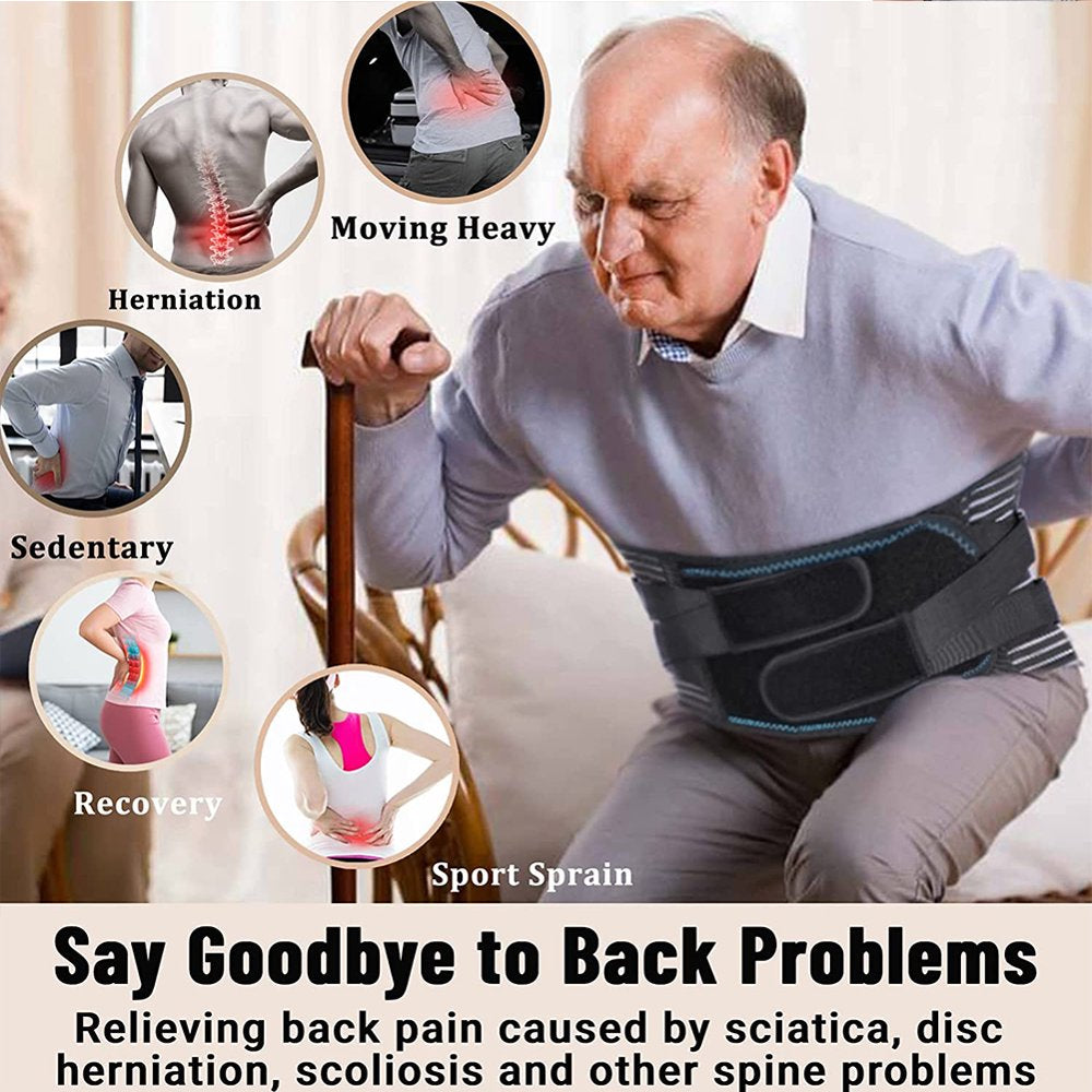 DEISNGB Back Brace,Compression Lumbar Support Belt with Metal Stays or Men Women Lower Back Pain Relief Adjustable Posture Corrector Strap for Sciatica Disc (M)