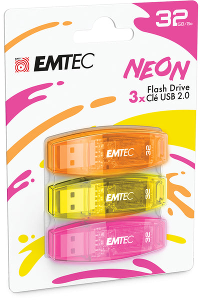 3-Pack USB 2.0 32GB Flash Drive