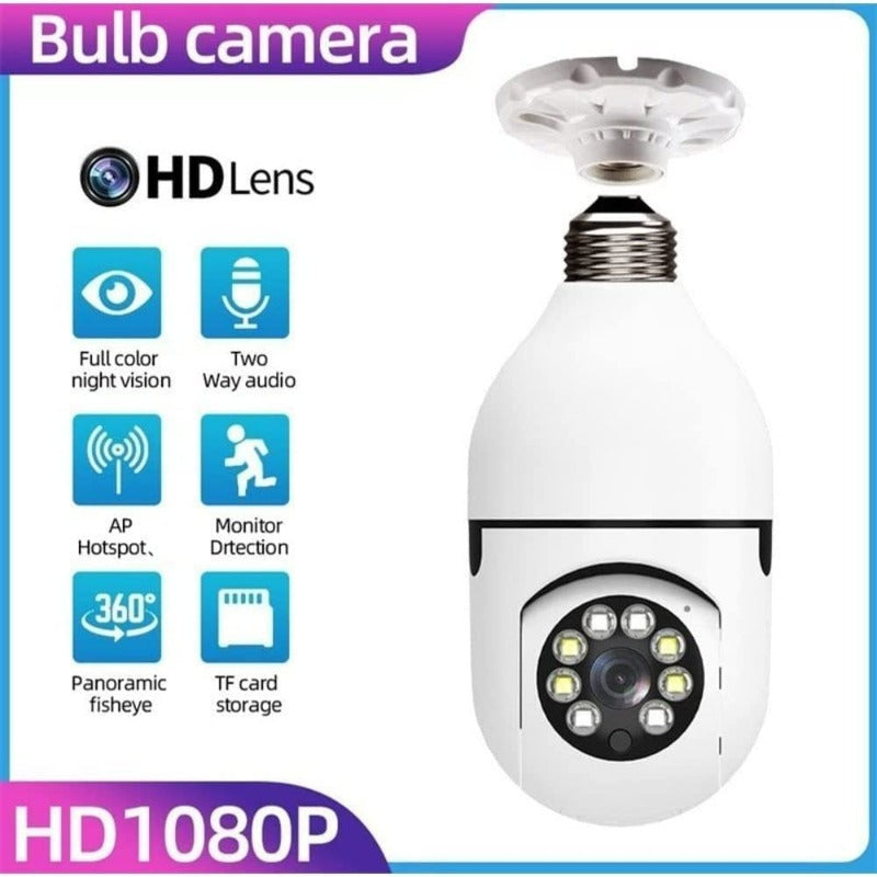 2 Pack Light Bulb Security Camera 1080P, 2.4Ghz Wifi, 360 Surveillance Camera