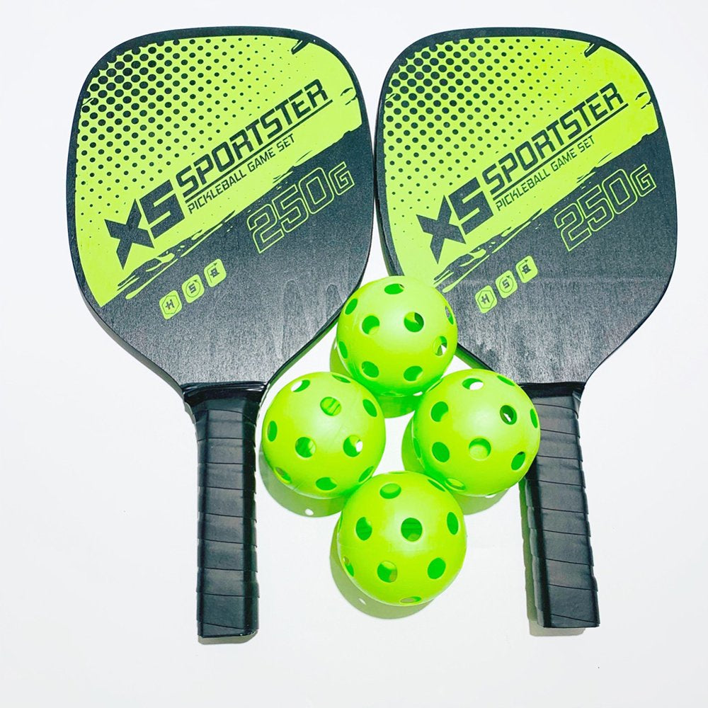Pickleball Racket Set With 2 Rackets and 4 Pickleballs Balls