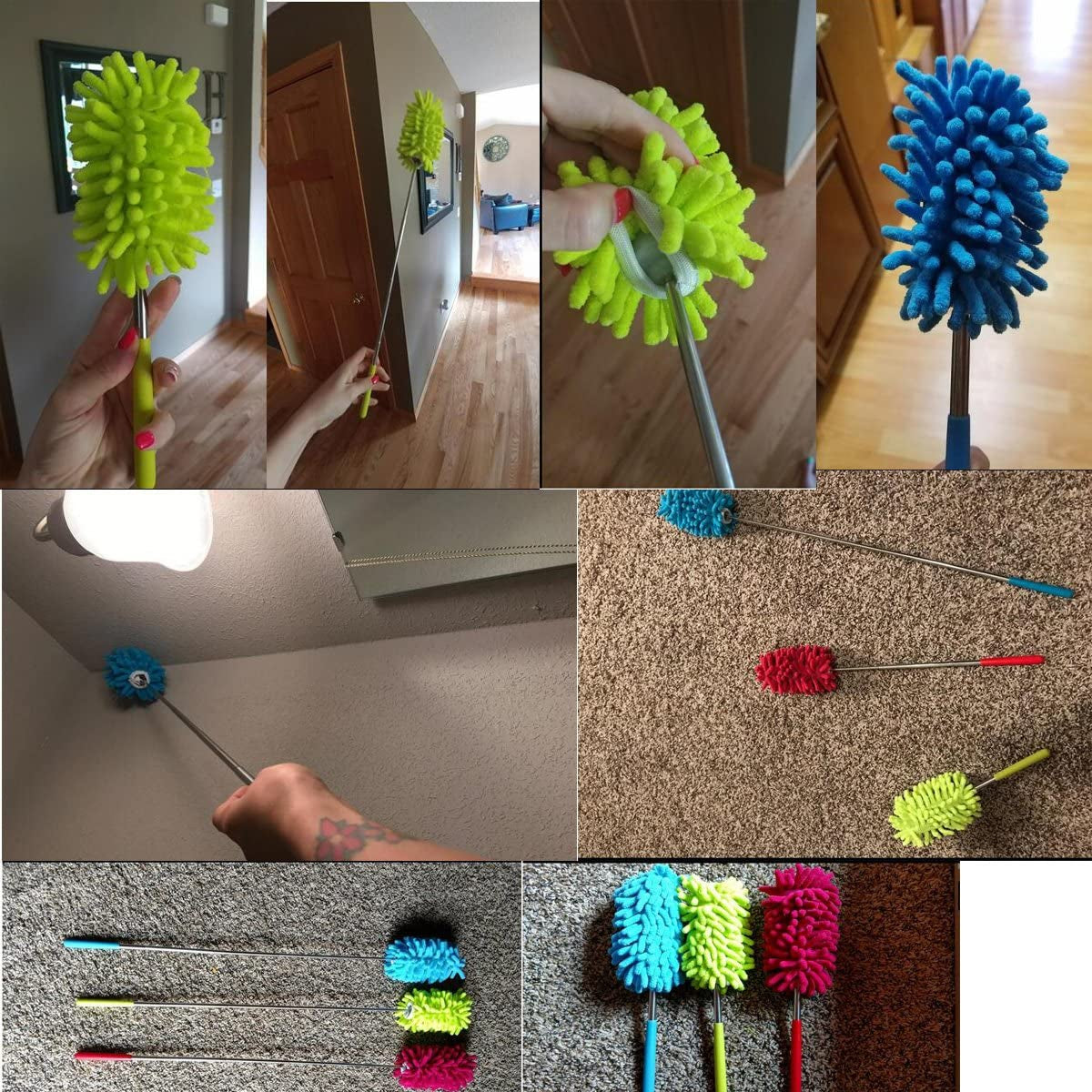 3 Pack Retractable Long-Reach Washable Duster
