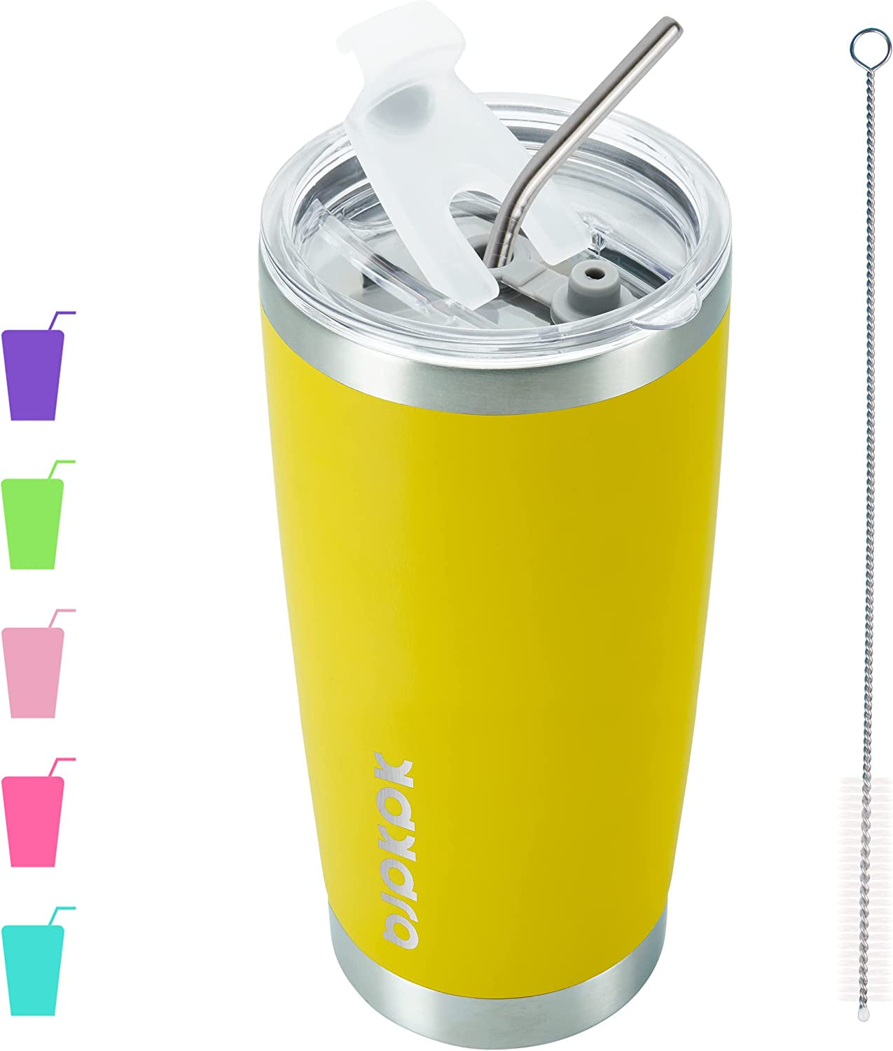 20 oz Insulated Tumblers With Lid And Straw Stainless Steel Coffee Tumbler Cup,Green