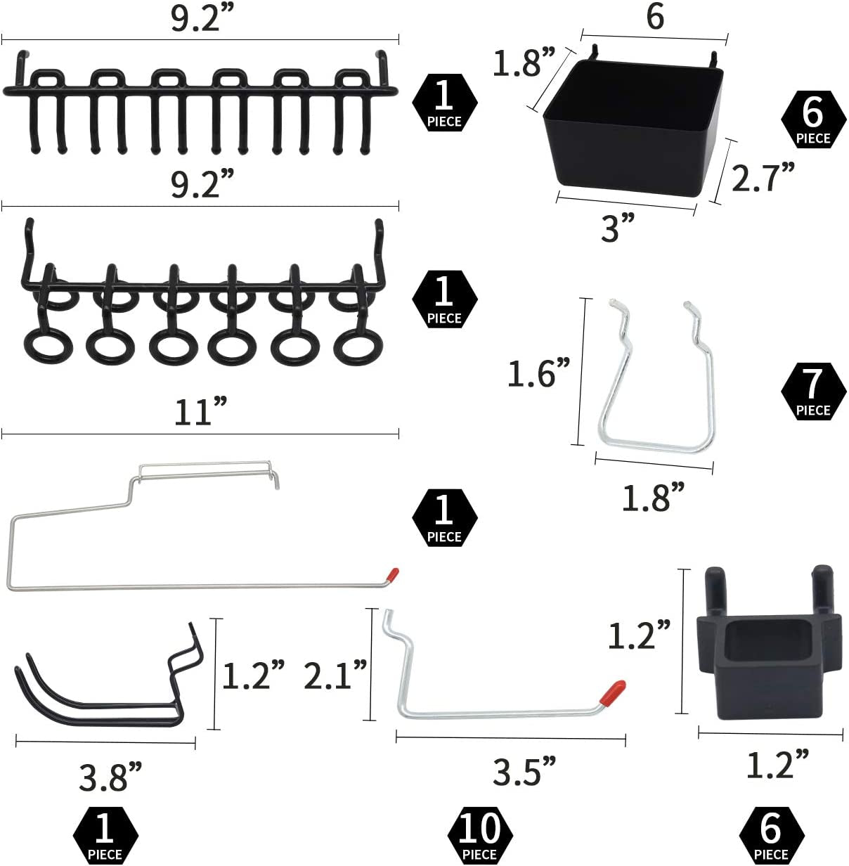 150pcs Pegboard Hooks Assortment