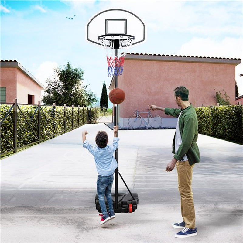 Portable 6.4-8.2 Ft. Height Adjustable Basketball Hoop System Indoor/Outdoor