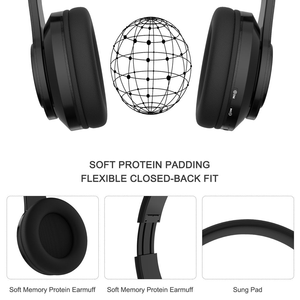 Rechargeable Wireless Headphones, Super Bass Bluetooth Foldable