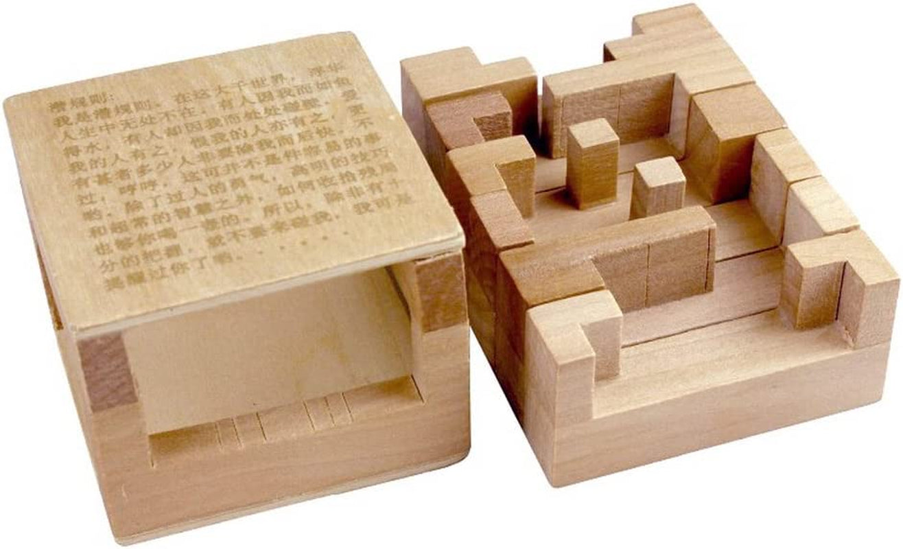 Chinese 3D Wooden inside Story Puzzle Interlocked Burr Puzzles Disentanglement Magic Cube