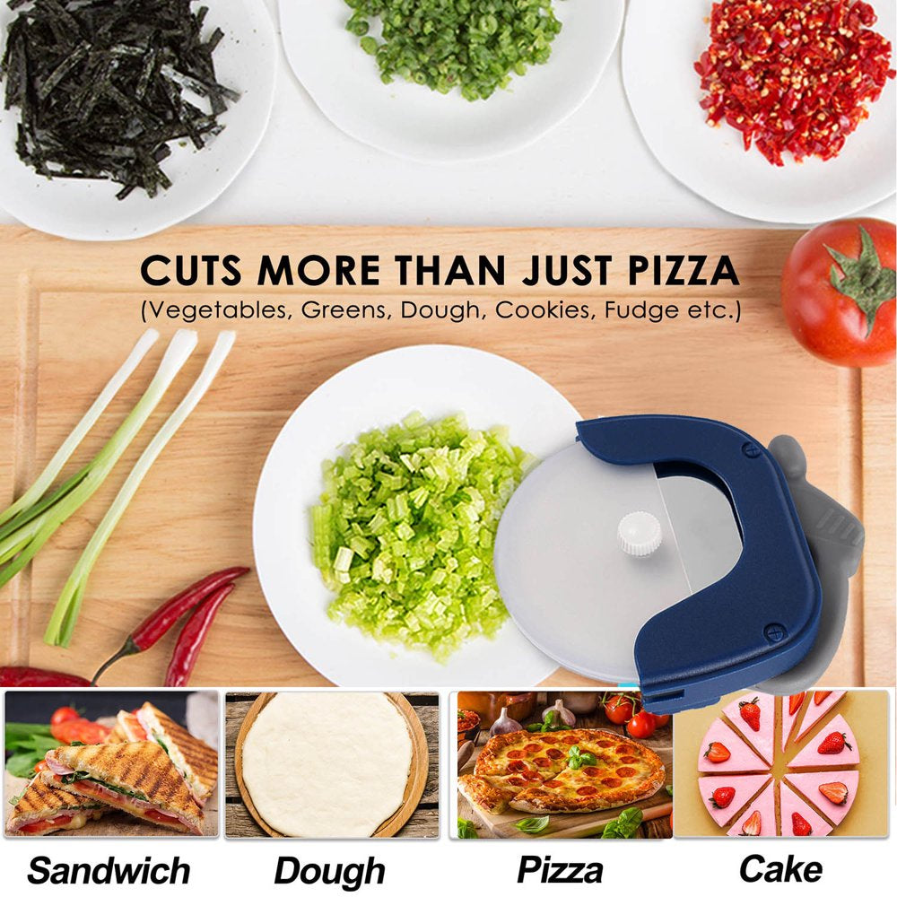 Pizza Cutter Wheel - Detachable Slicer W/Protective Blade Guard & Ergonomic Handle - Super Sharp and Dishwasher Safe Kitchen Gadget(Blue)