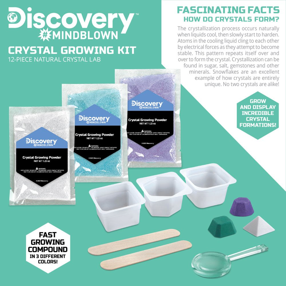 12-Piece Natural Crystal Growing Science Kit, for Kids & Teens