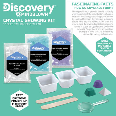  12-Piece Natural Crystal Growing Science Kit, for Kids & Teens