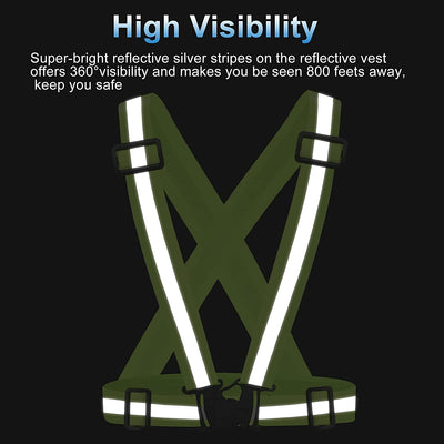 Running Reflective Vest Gear 2Pack, High Visible Reflective Running Vest Adjustable Safety VES for Night Outdoor Running Cycling Motorcycle Dog Walk Jogging