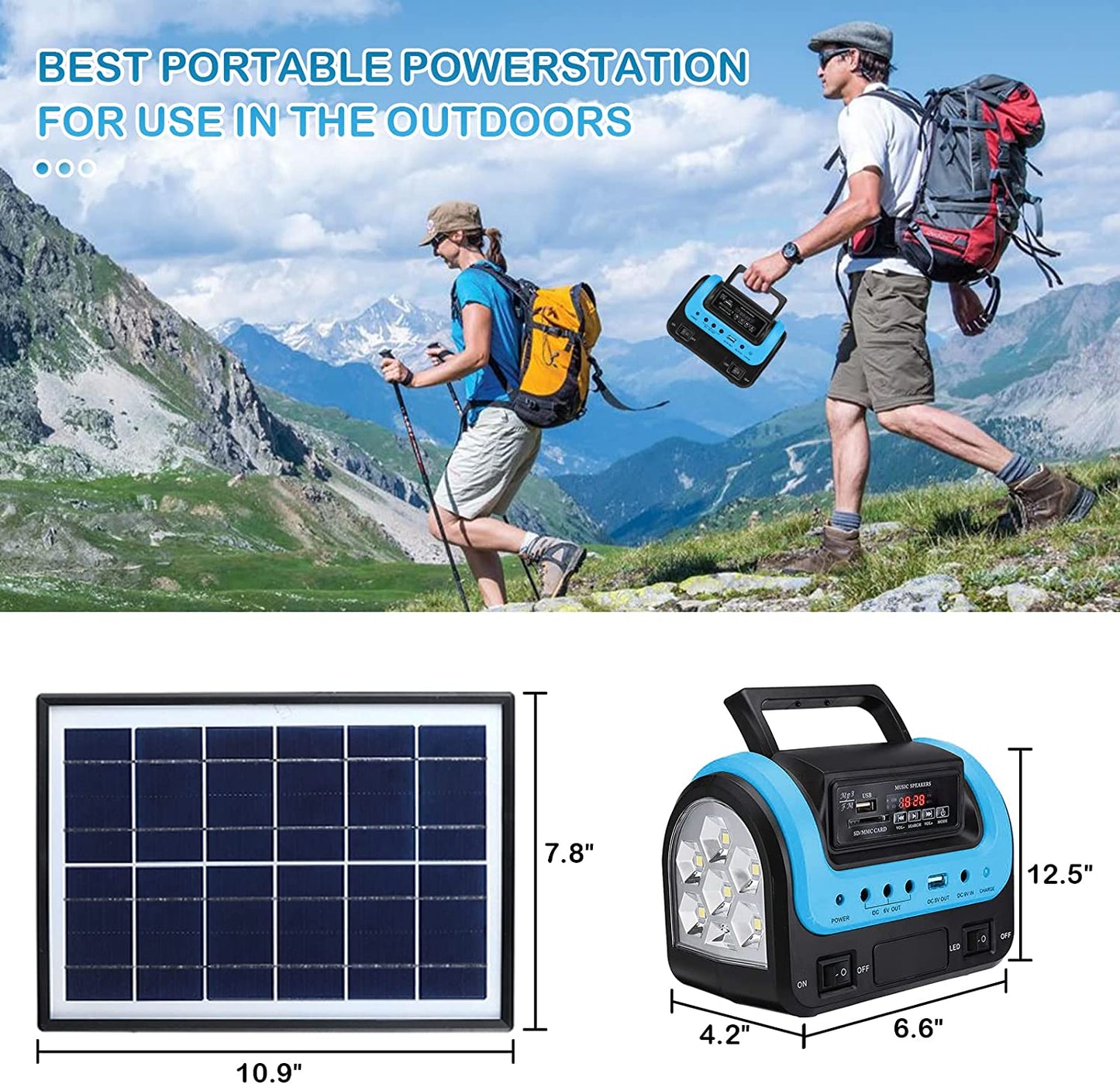 Solar Generator - Portable Generator with Solar Panel,Solar Power Generators Portable Power Station with Flashlight,Emergency Generator Solar Powered for Home Use Camping Emergency