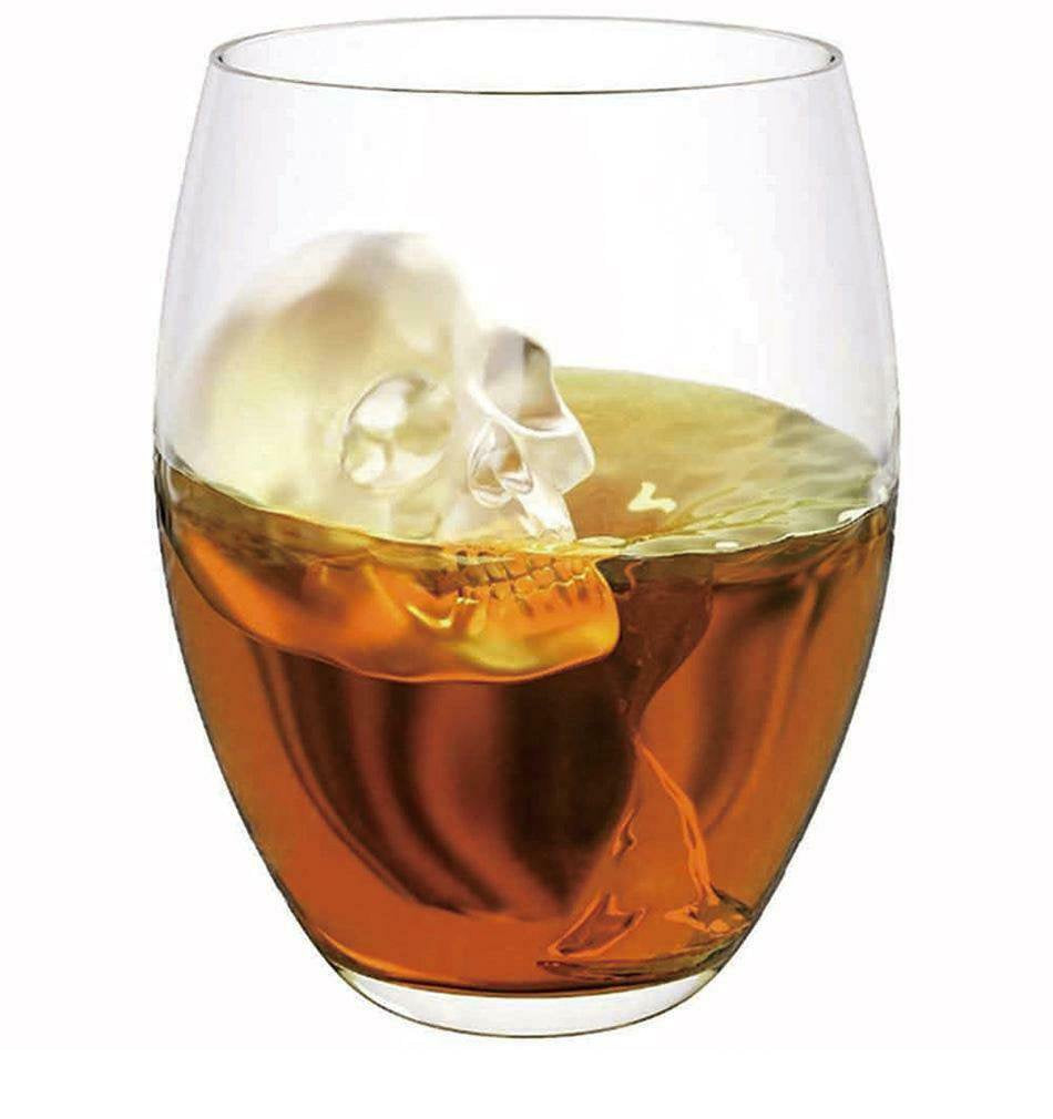 Silicone 3D Skull ICE Cube Tray Maker round Ball Sphere Mold Whiskey Cocktails - New