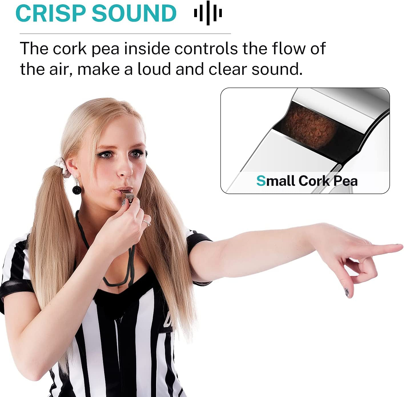 Coach Whistles Metal Whistle with Lanyard, Loud Crisp Sound Sports Whistles for Referees, Coaches, Teachers, Polices, Training, Outdoor Sports, Survival, Emergency