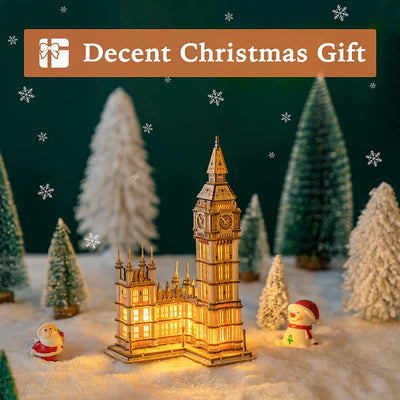 3D Puzzle for Adults Wooden Craft Kits for Teens DIY Construction Model Kit with LED Light to Build Educational Big Ben Set Toys