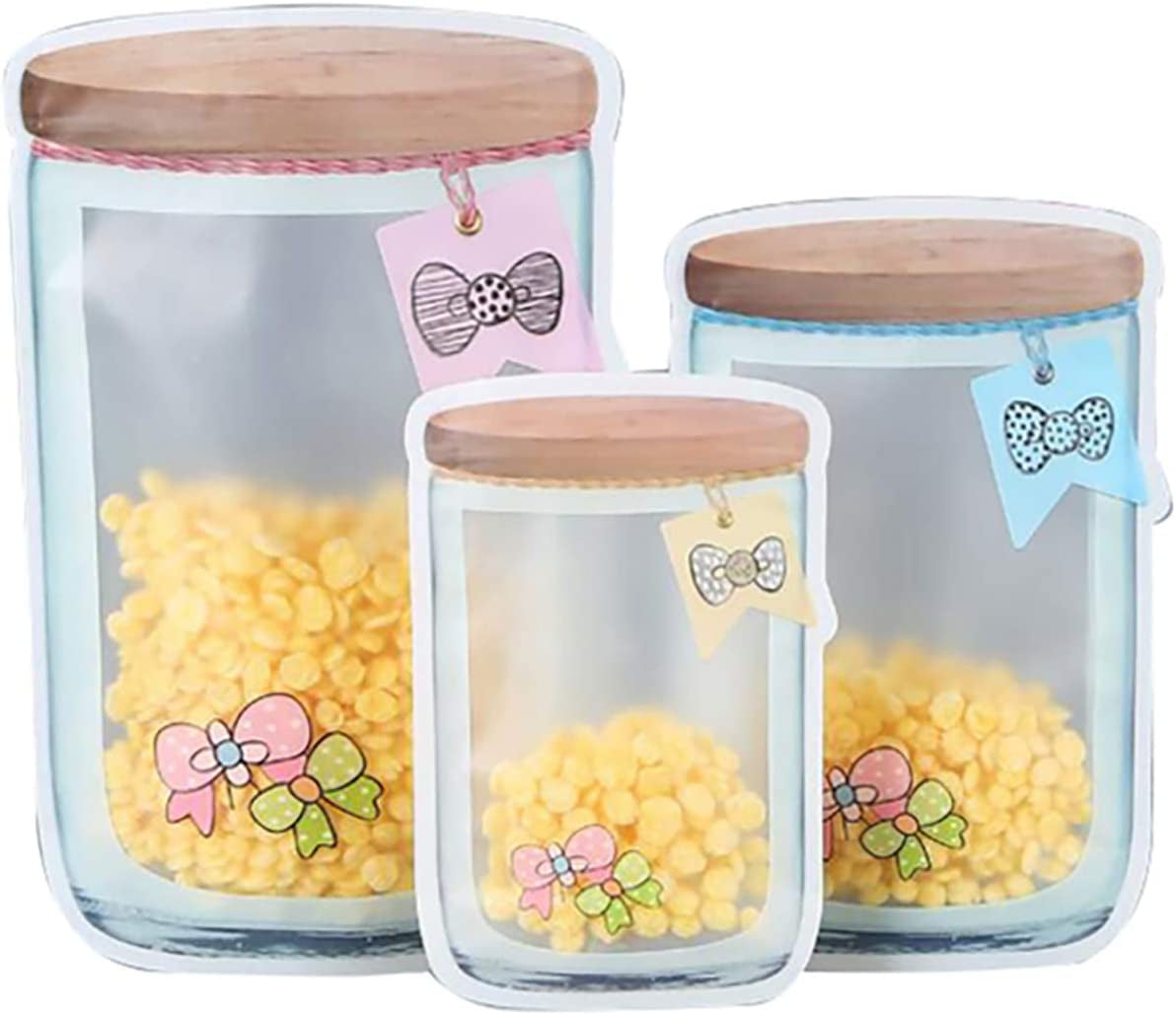 20 PCS Reusable Mason Jar Zipper Bags Mason Jar Bag Refrigerator Organizer Stand-Up Airtight Seal Saver Bags Food Storage Sandwich Bags for Kitchen Kids Snack