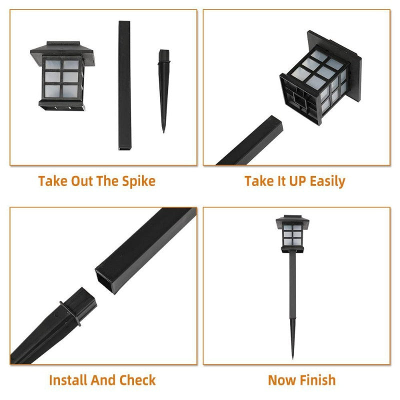6Pcs Solar Pathway Lights Outdoor, Solar Outdoor Garden Lights Led Light