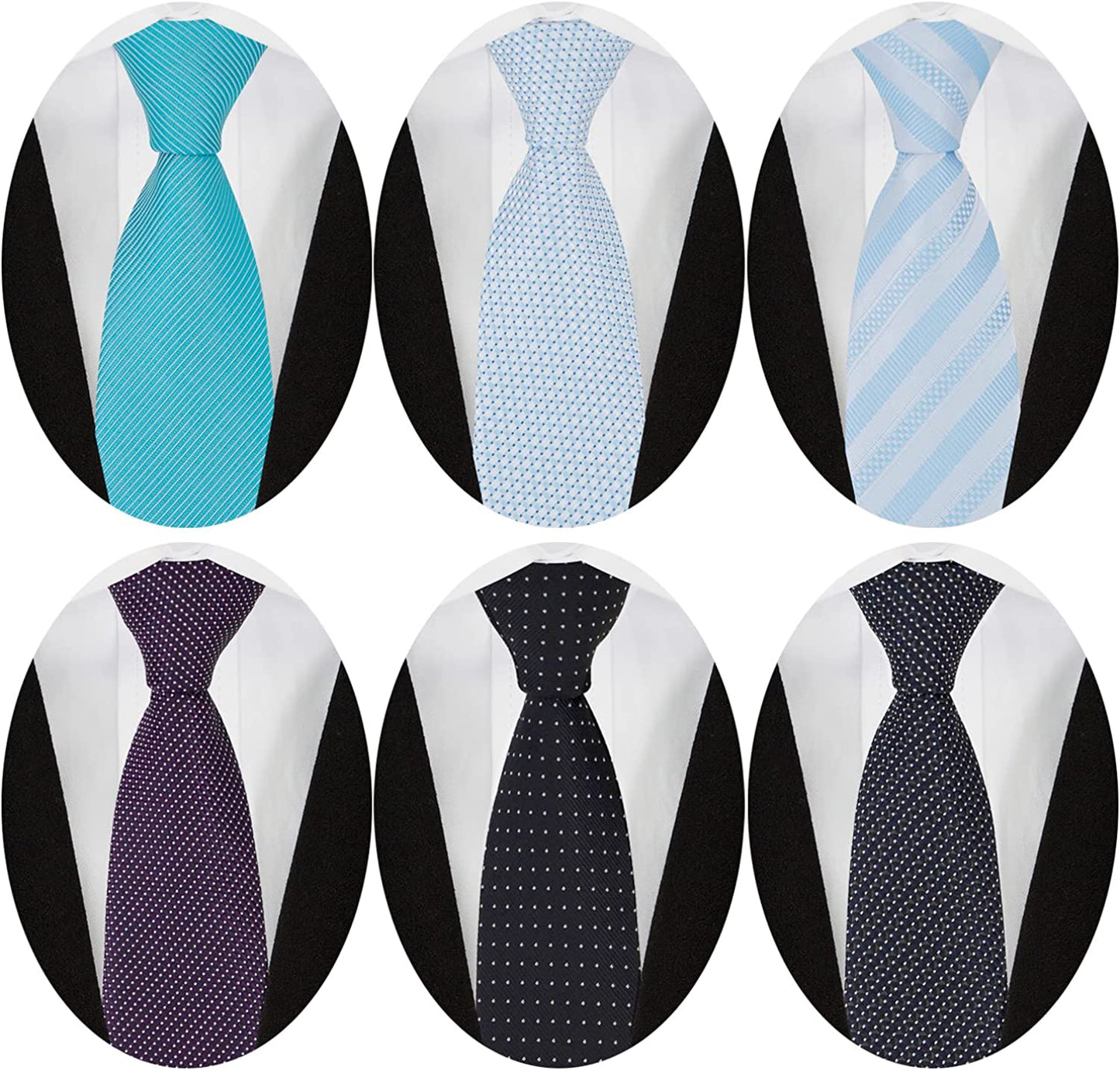 6 Pcs Men's Necktie Classic Silk Tie Woven Jacquard Neck Ties