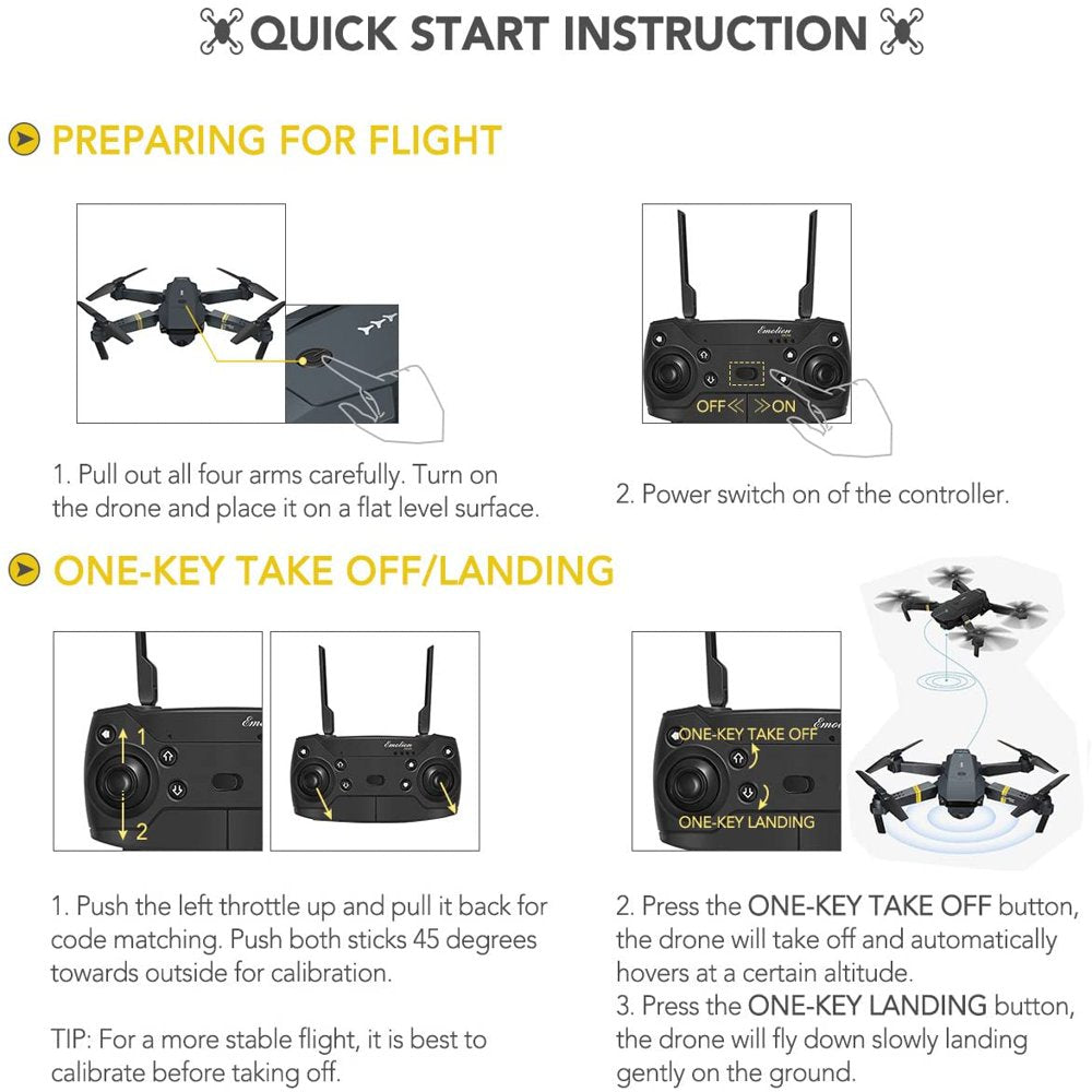 Aerial RC Drone Professional HD 1080P 90° Adjustable Camera Folding Wifi 360 Degree