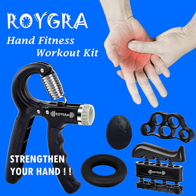 Grip Strength Trainer, Forearm Workout, Hand & Finger Exerciser - 5 Pack