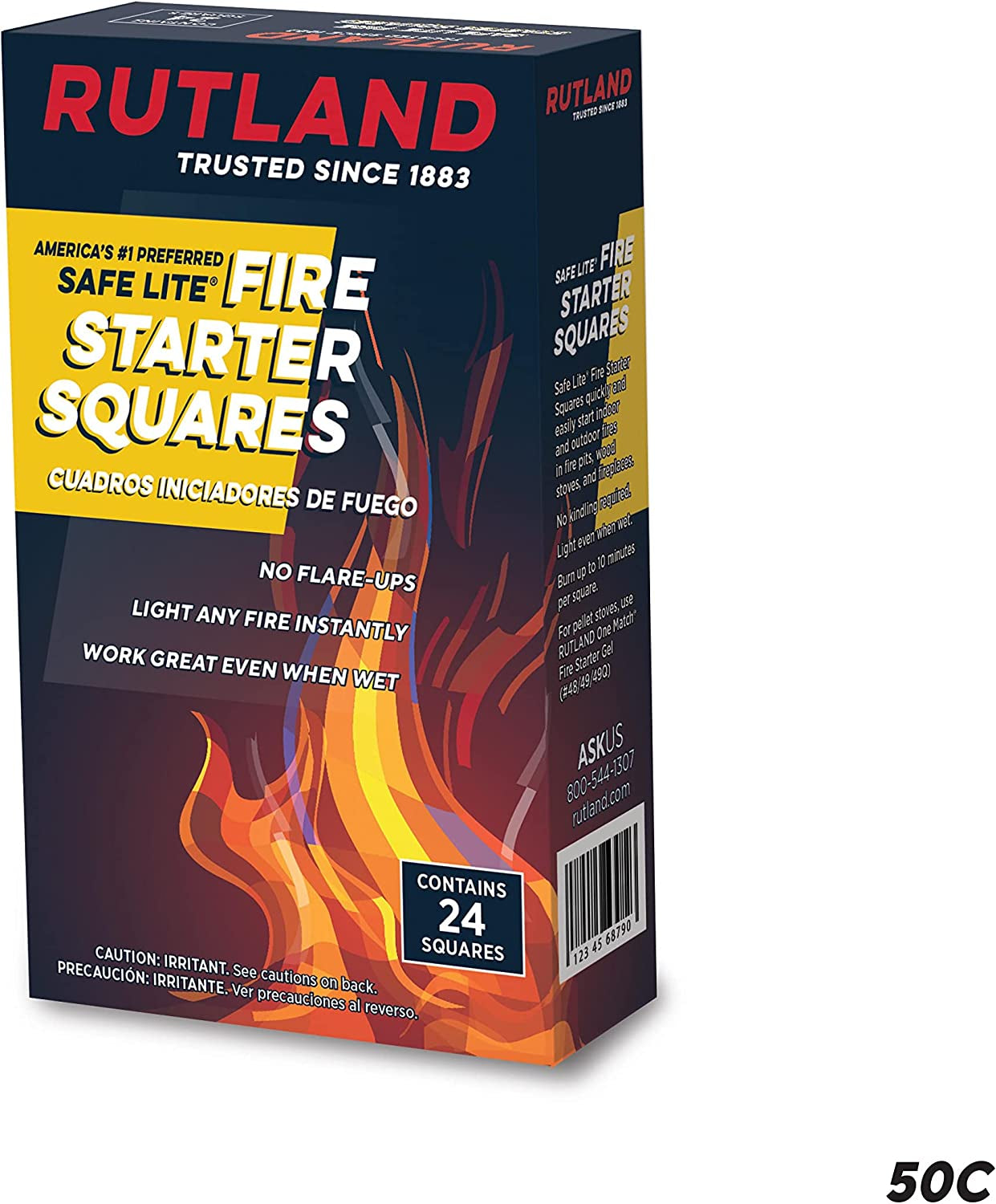 Rutland Products Safe Lite Fire Starter Squares, 24 squares