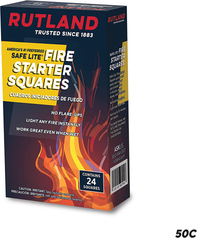Rutland Products Safe Lite Fire Starter Squares, 24 squares