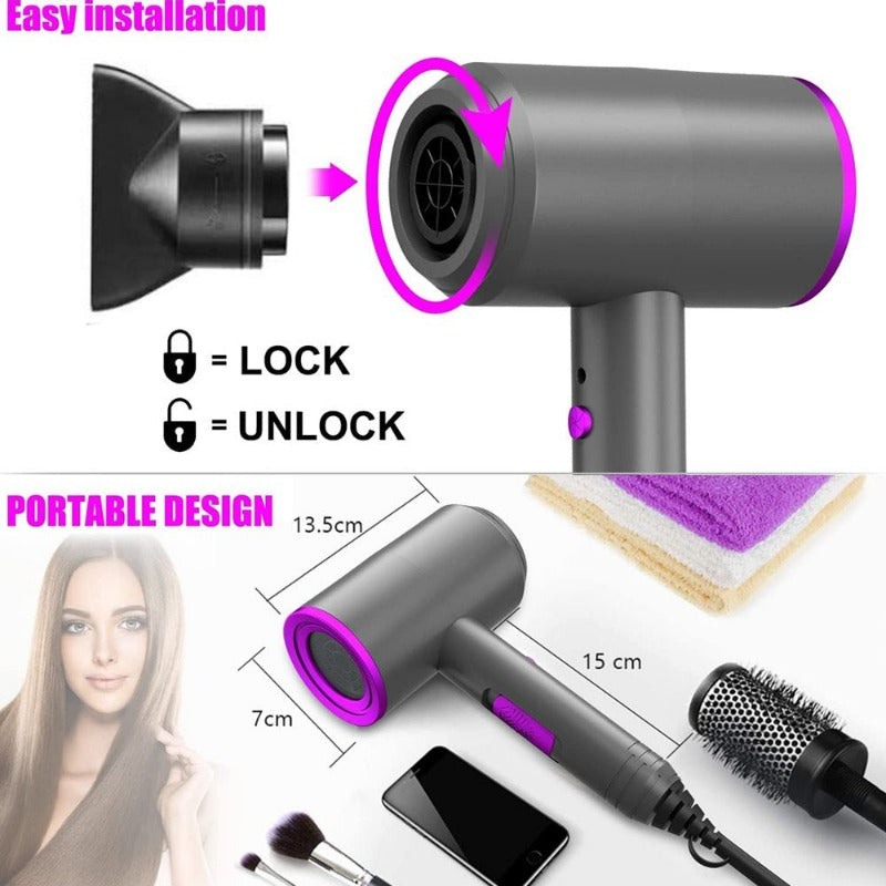 1800W Powerful, Fast Hairdryer Blow Dryer,Ac Motor Heat Hot and Cold Wind Constant Temperature Hair Care without Damaging Hair