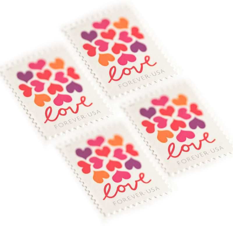 USPS HEARTS BLOSSOM LOVE 2019 Forever Stamps - Sheet of 20 Postage Stamps