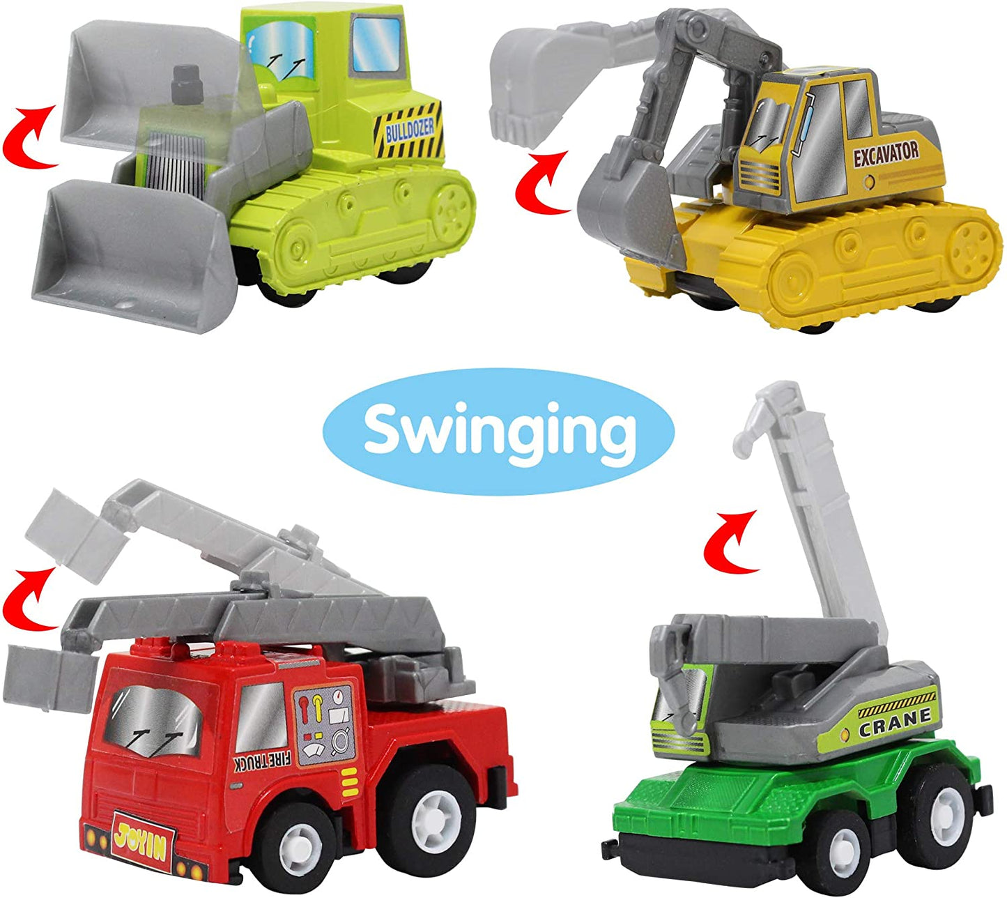 18 Piece Pull Back City Cars and Trucks Toy Vehicles Set Model Car, Friction Powered Die-Cast Cars for Toddlers, Boys, and Girls’ Educational Play, Easter Basket Stuffers Egg Fillers