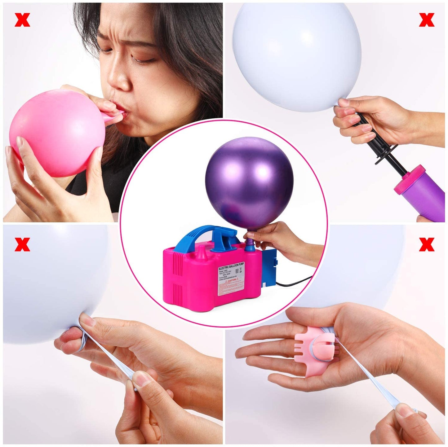 Electric Air Balloon Pump and Balloon Tying Tool in One