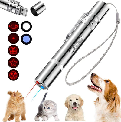  Laser Pointer,Cat Toys Laser Pointer Red LED Light Pointer Cat Toys for Indoor Cats Dogs, Long Range 3 Modes Lazer Projection Playpen,USB Recharge Pointer