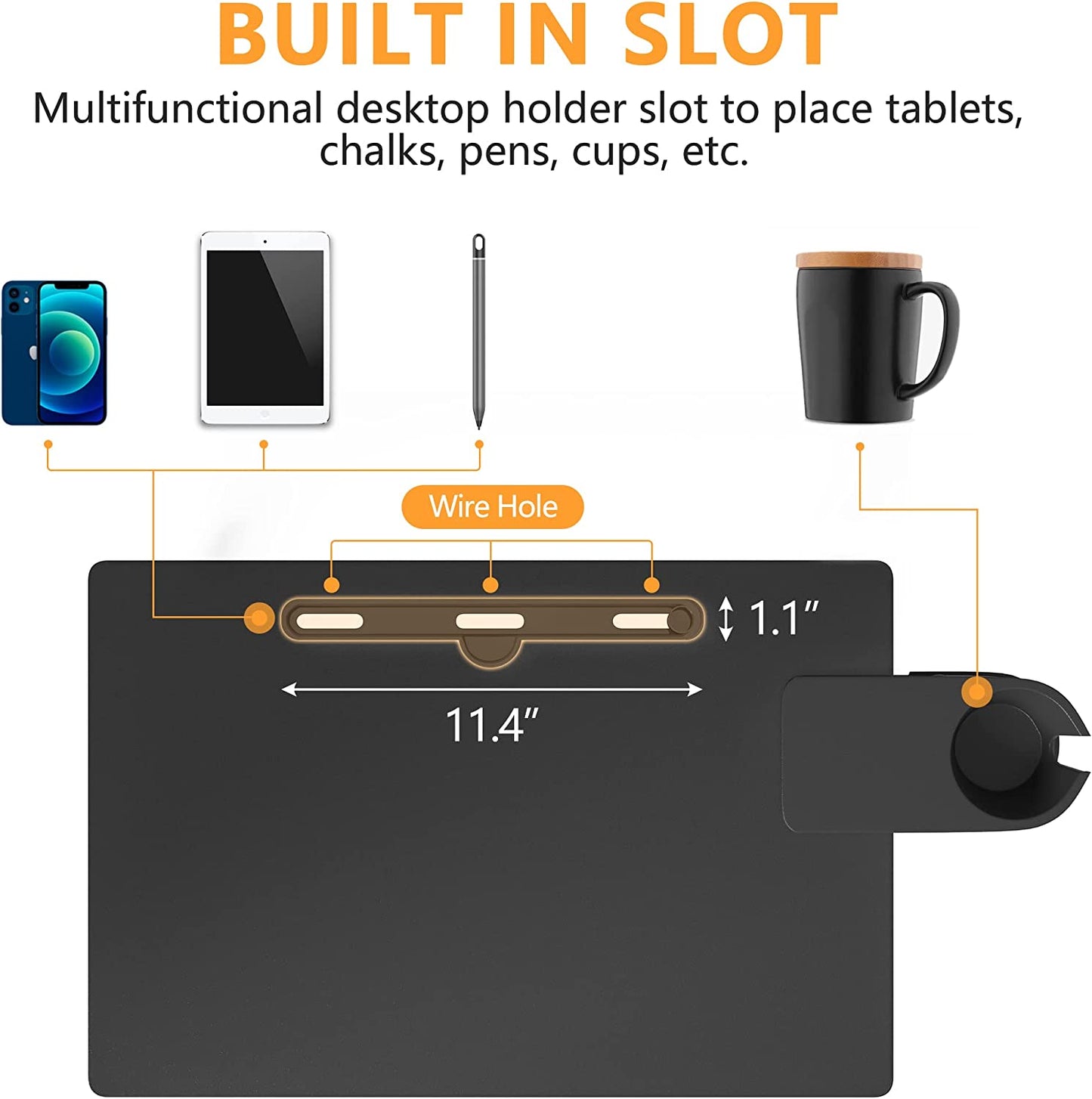 Standing Desk Adjustable Height, Stand up Desk with Cup Holder, Portable Laptop Desk, Mobile Standing Desk, Small Computer Desk, Bedside Table, Black Rolling Desk, Work Desk for Home Office