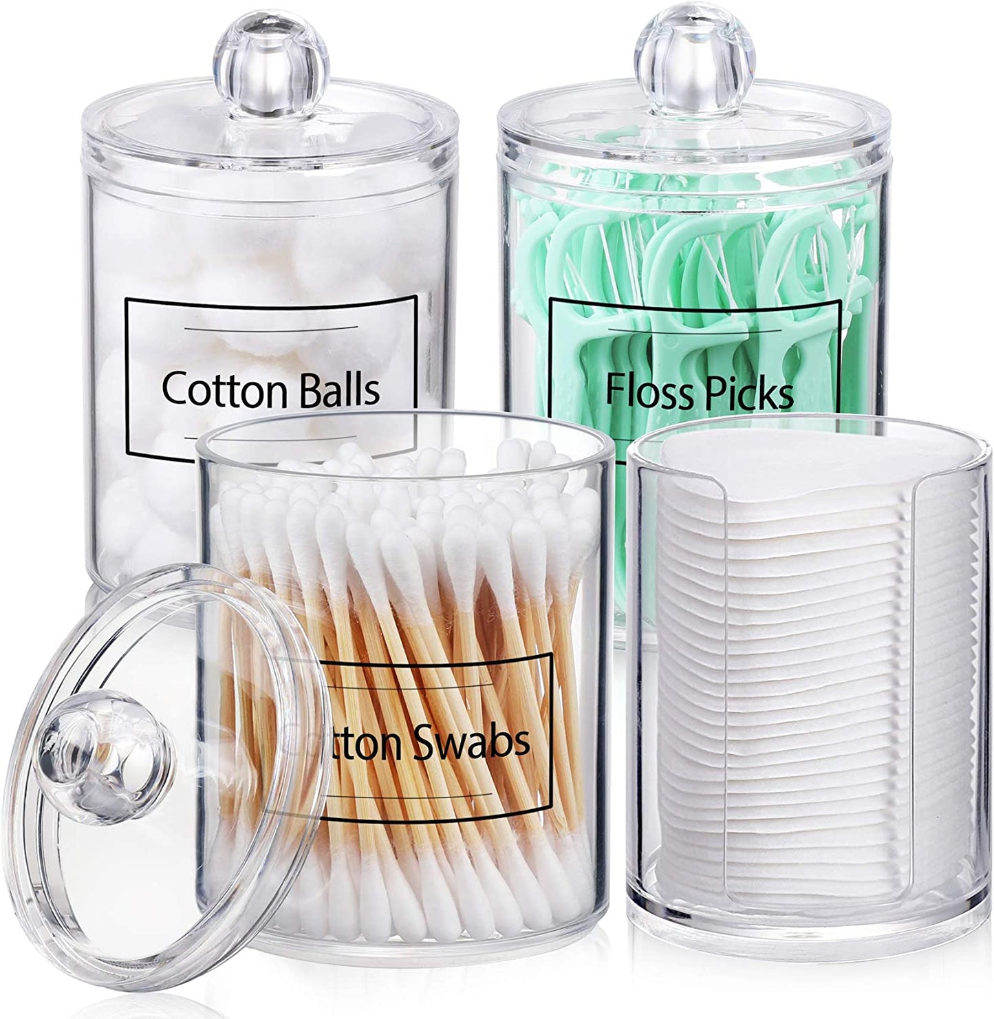 4 Pcs Bathroom Canister Storage Organization