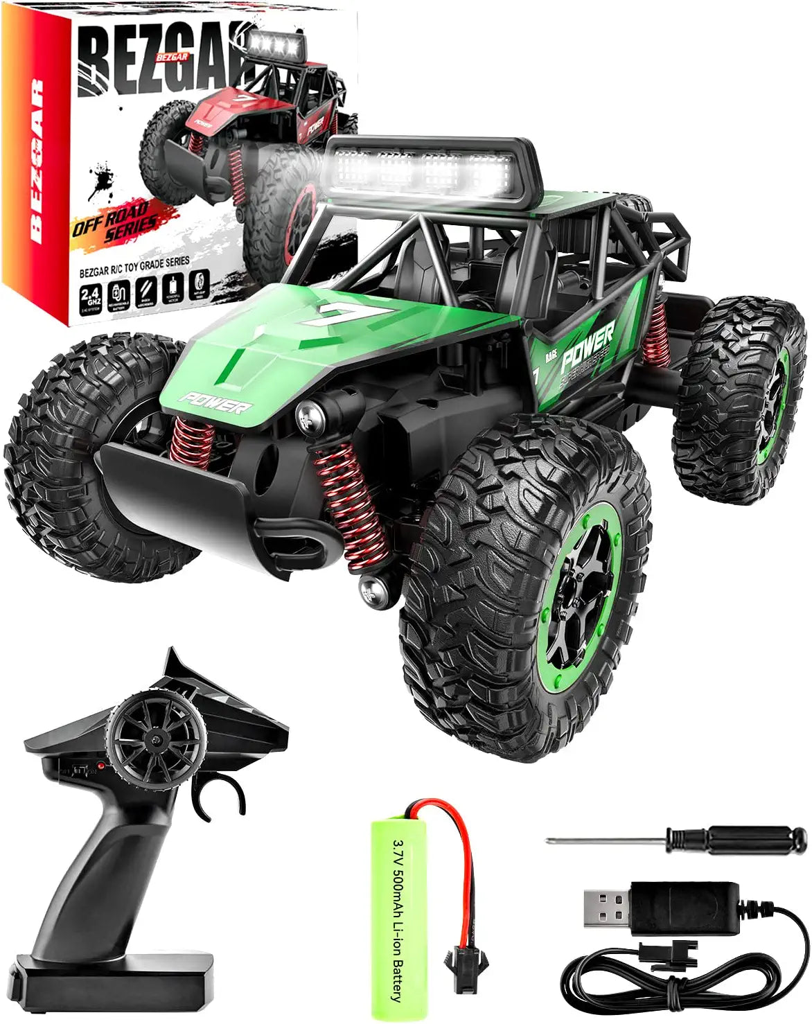 BZ TB141 RC Cars-1:14 Scale Remote Control Car, 2WD High Speed 20 Km/H All Terrains Electric Toy off Road RC Car Vehicle Truck Crawler with Two Rechargeable Batteries