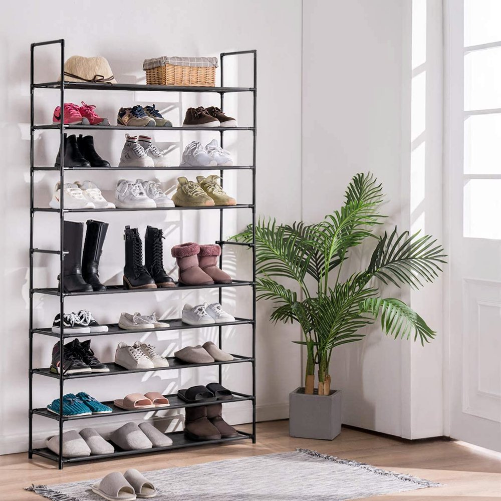 Portable 10 Tiers Shoe Rack Hold Up To 50 Pairs Shoe