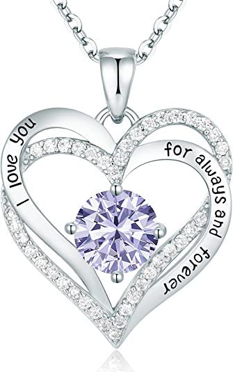 Sterling Silver Necklace with Birthstone