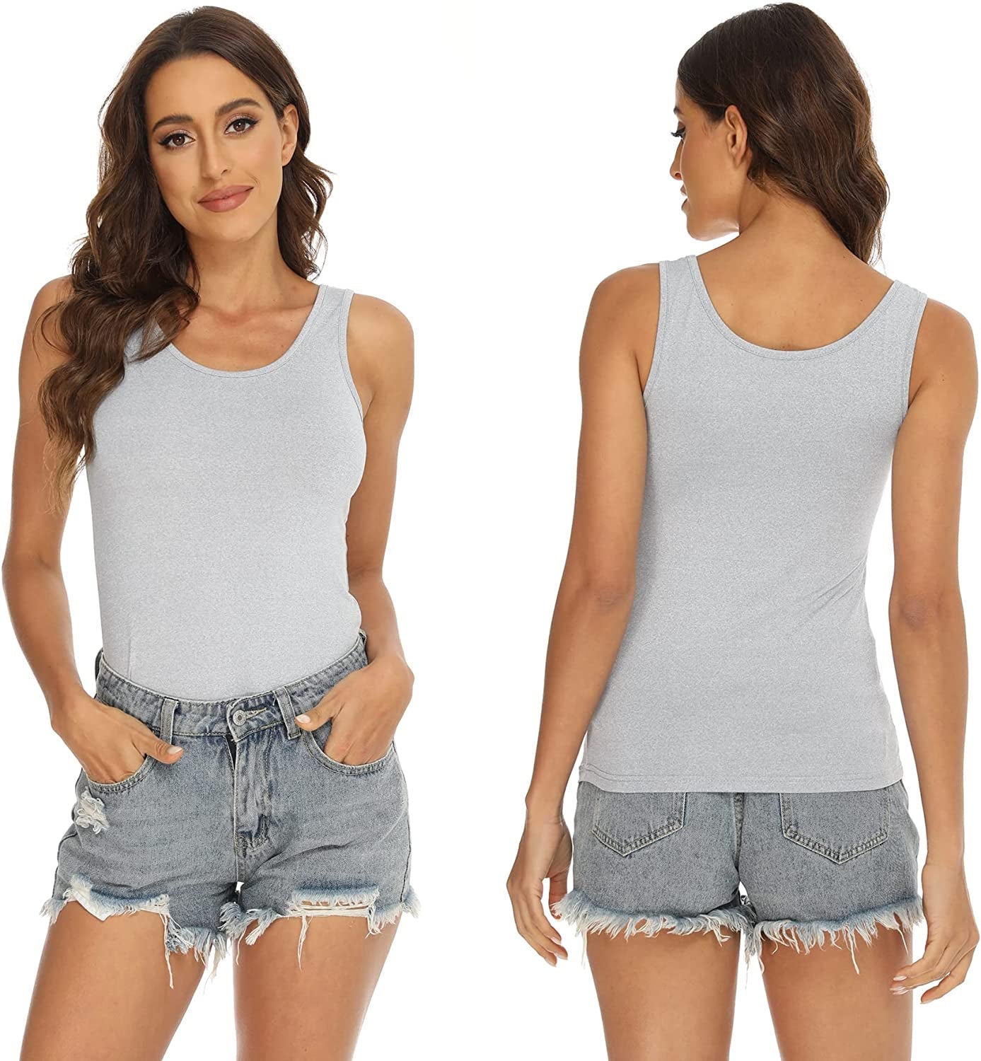 5 Pcs Basic Tank Tops for Women Undershirt Tank Top Sleeveless under Shirts