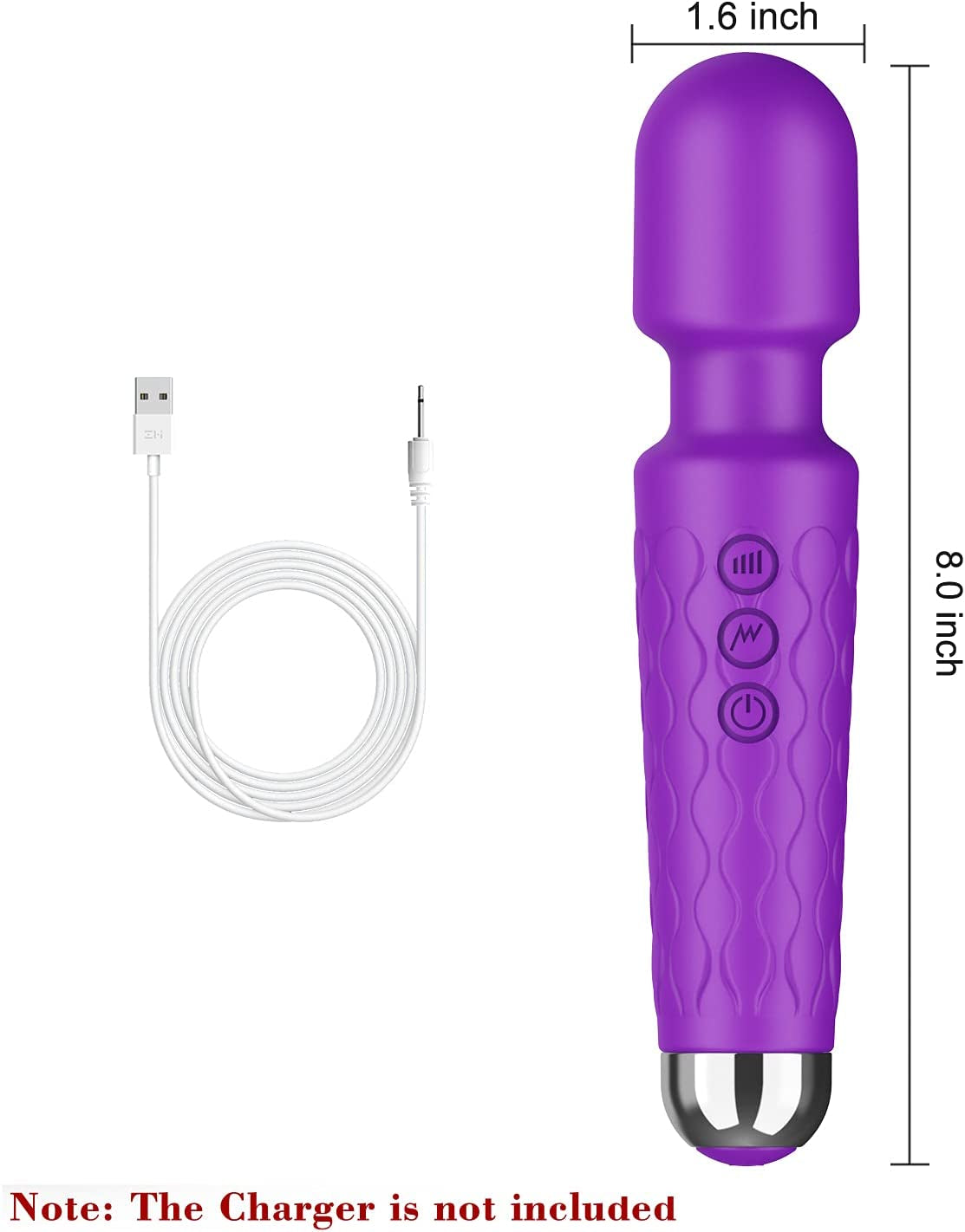 Personal Electric Massager - 20 Patterns & 8 Speeds - Strong Magic Vibration & Electric Back Massage - Men & Women - Perfect for Tension Relief, Muscle, Soreness, Recovery