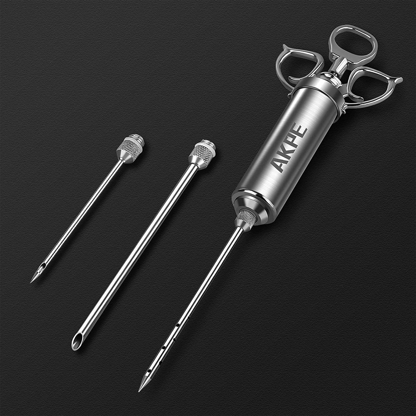 Meat Injector, Stainless Steel Marinade Injector Syringe for BBQ Grill and Turkey, 2 Ounce Syringe with 3 Needles, Easy to Use and Clean