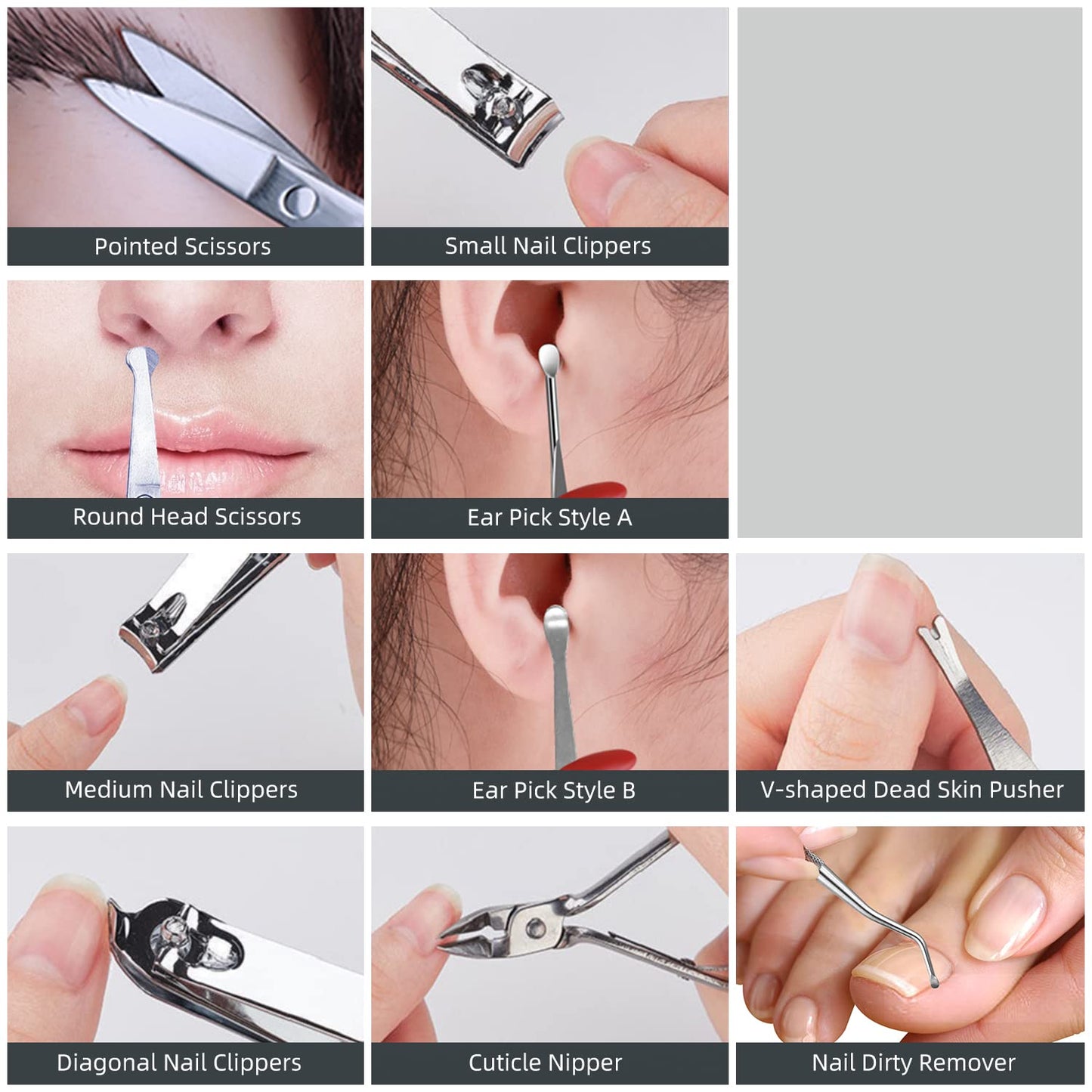 30Pcs Stainless Steel Manicure Set Nail Kit Professional Nail Clipper Set, Portable Manicure Kit Pedicure Kit Nail Care Kit