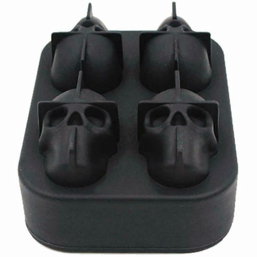 Silicone 3D Skull ICE Cube Tray Maker round Ball Sphere Mold Whiskey Cocktails - New