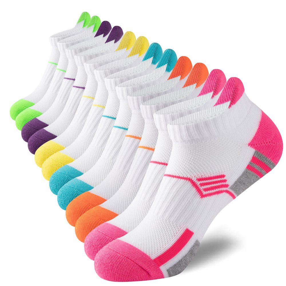 Athletic Works Women's Cushioned No Show Socks, 10-Pack 