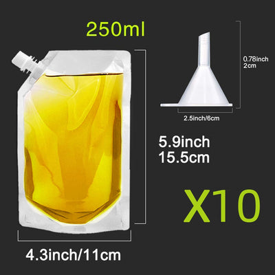 Flasks Set for Liquor Cruise Kit for Travel Outdoor Sports, Concerts, Events(8oz X 10)