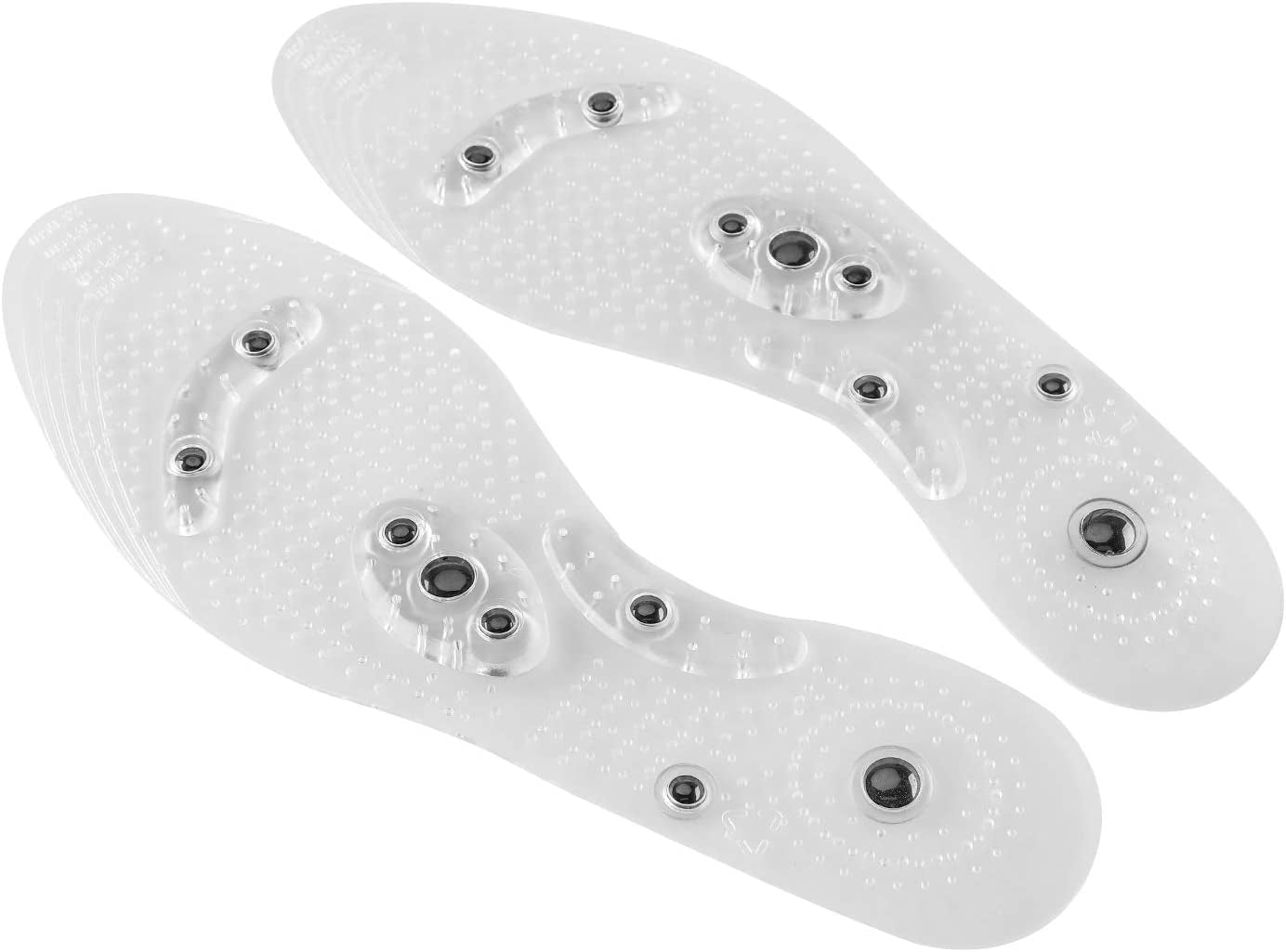 3 Pairs Acupressure Magnetic Massage Insoles, Oumers Foot Massage Shoe-Pad Foot Therapy Reflexology Pain Relief Shoe Insoles,Transparent (US M:7-9 W:8-10)