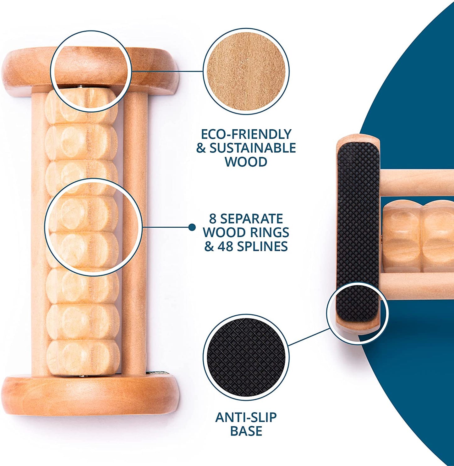 Foot Massager Roller - Plantar Fasciitis & Stress Relief, Foot Arch Pain, Muscle Aches, Soreness - Stimulates Myofascial Release - Foot Tension, Tightness - Relaxation Gifts for Women, Men