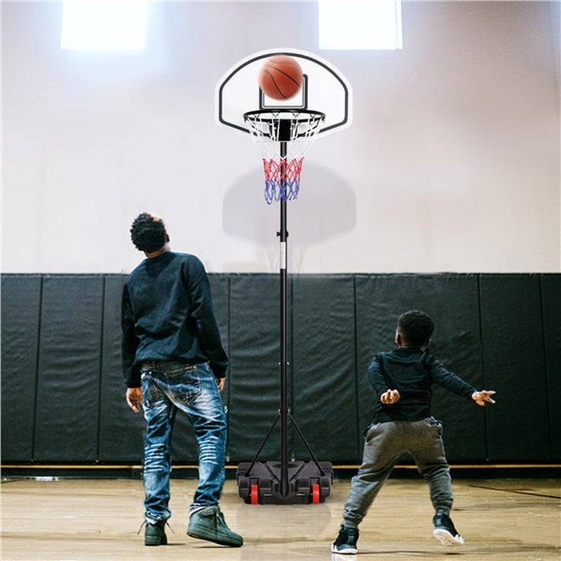 Portable 6.4-8.2 Ft. Height Adjustable Basketball Hoop System Indoor/Outdoor