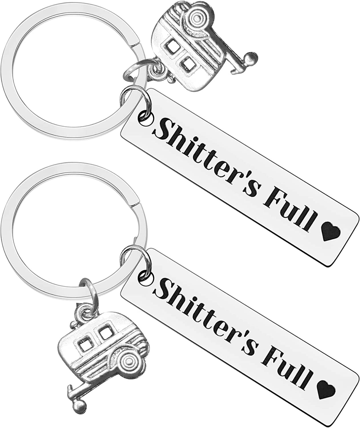 2pcs Happy Camper RV Keychain Camping Gifts for Men Women Camper Trailer