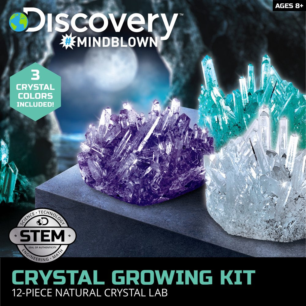 12-Piece Natural Crystal Growing Science Kit, for Kids & Teens