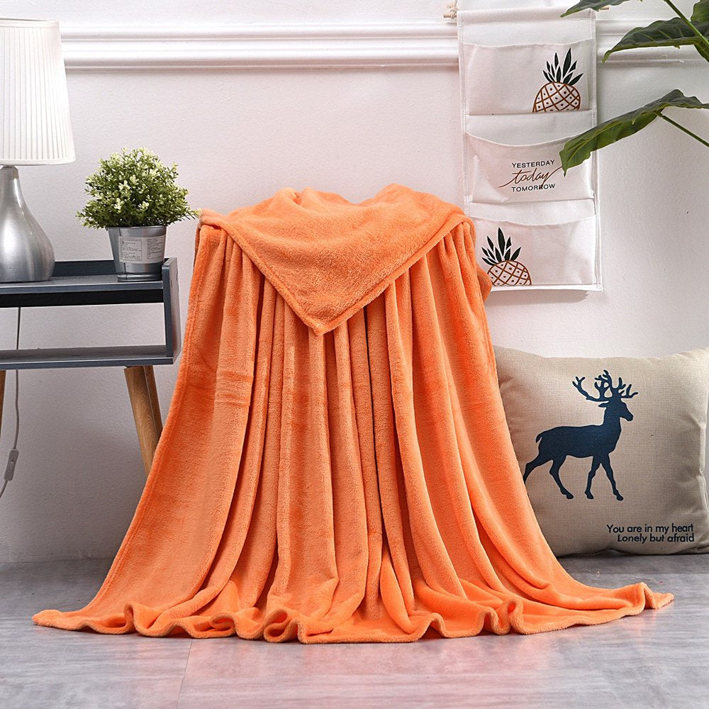 Super Soft Warm Solid Warm Micro Plush Fleece Blanket Throw Rug Sofa Bedding on Clearance