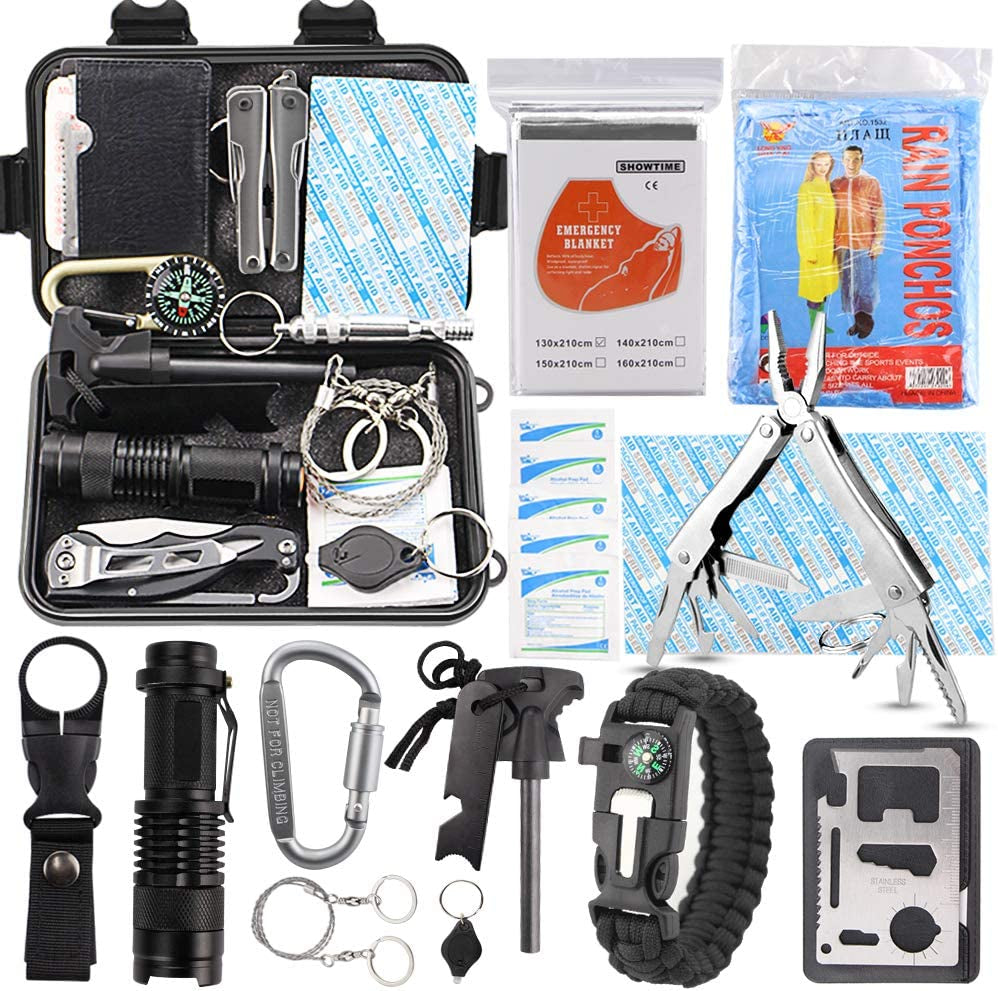 Survival Kit Outdoor Emergency Gear Kit for Camping Hiking Travelling or Adventures